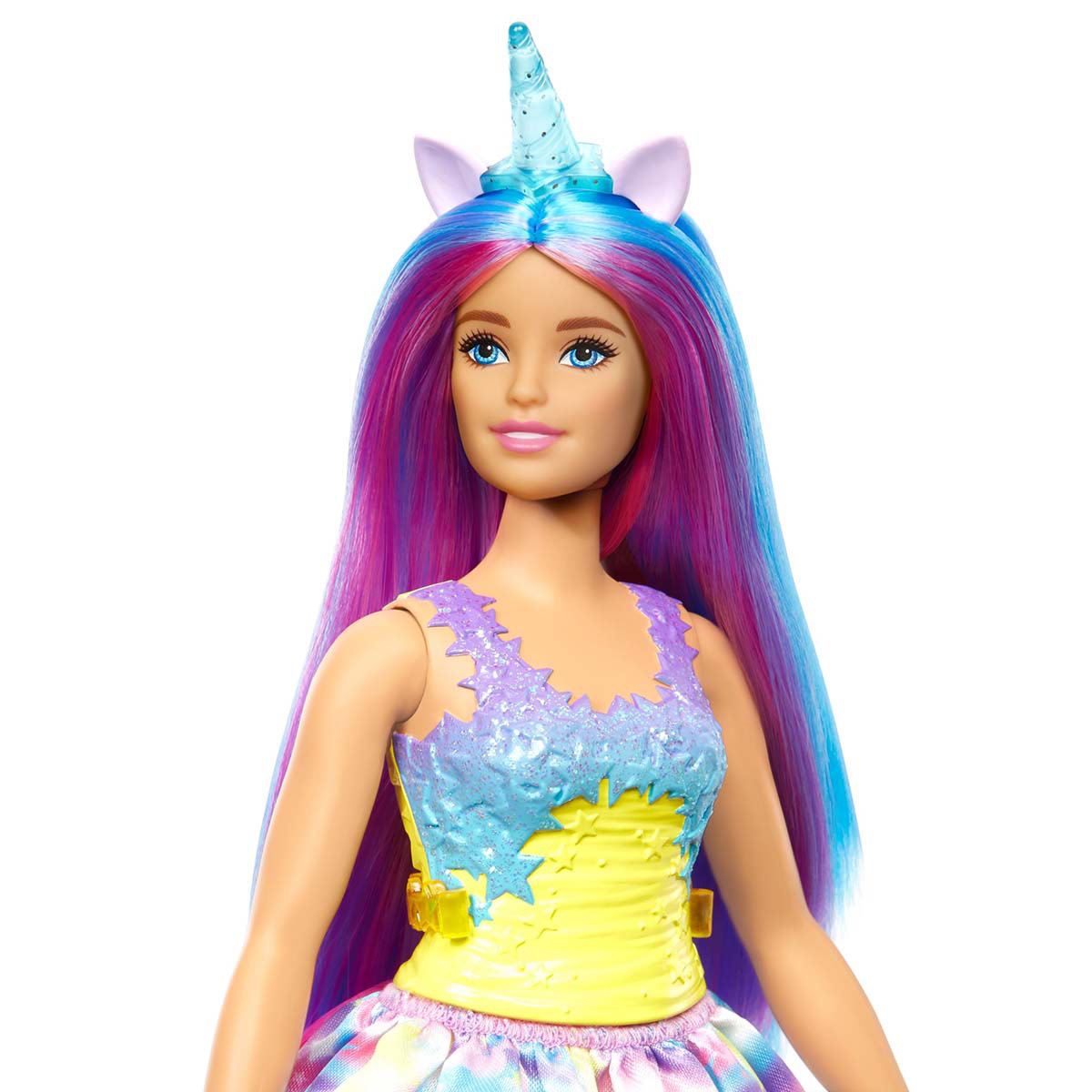 Barbie Muñeca Unicornio Cuerno Azul