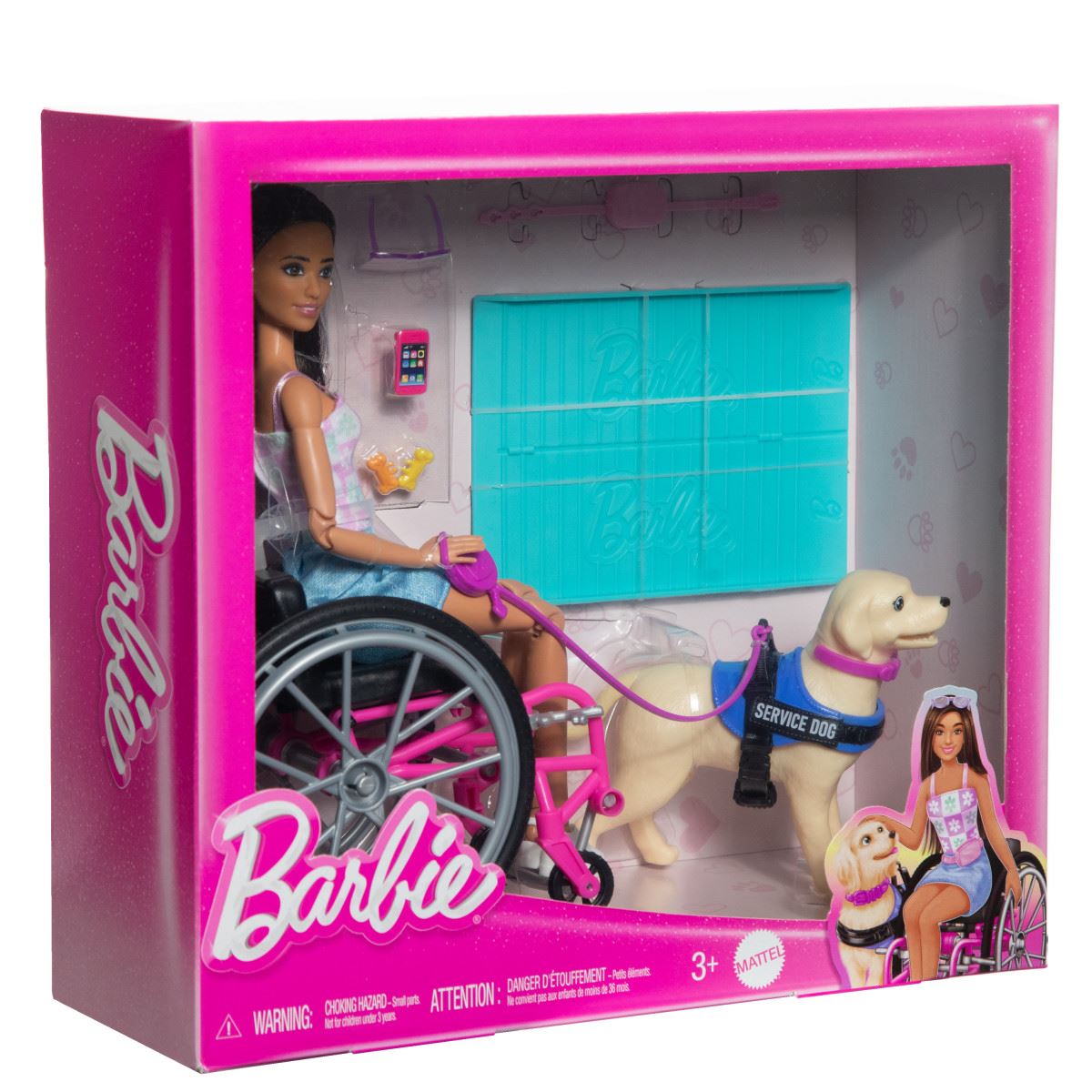 Barbie Set de Juego Muñeca en Silla de Ruedas con Perro
