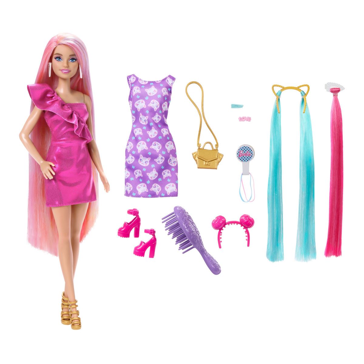 Barbie Surtida Cabello Arcoíris Extra Largo