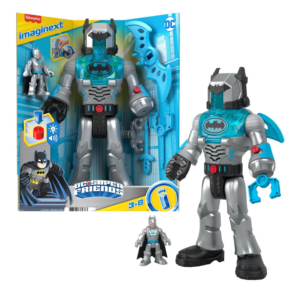 Imaginext Figura de Accion Batman Insider Exo Traje Gris