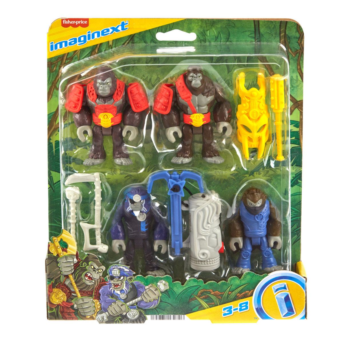 Mundo Aventura Imaginext Figura Paquete Gorilas y Monos