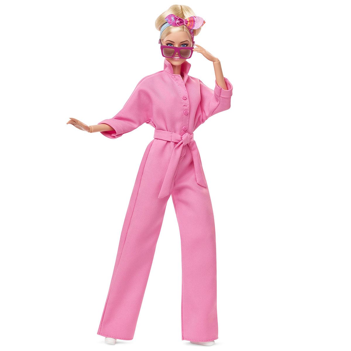 Barbie: Muñeca coleccionable de la película Margot Robbie como en Pink  Western Outfit, rosa, plata