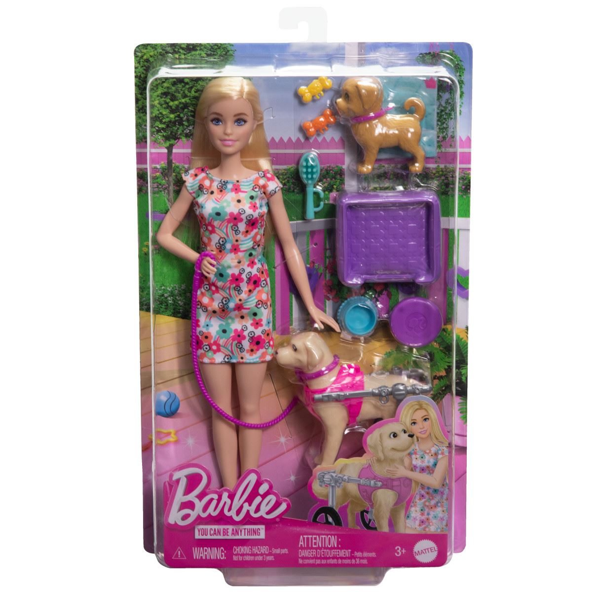 Barbie - Set de Juego Paseo de Perrito con Silla de Ruedas