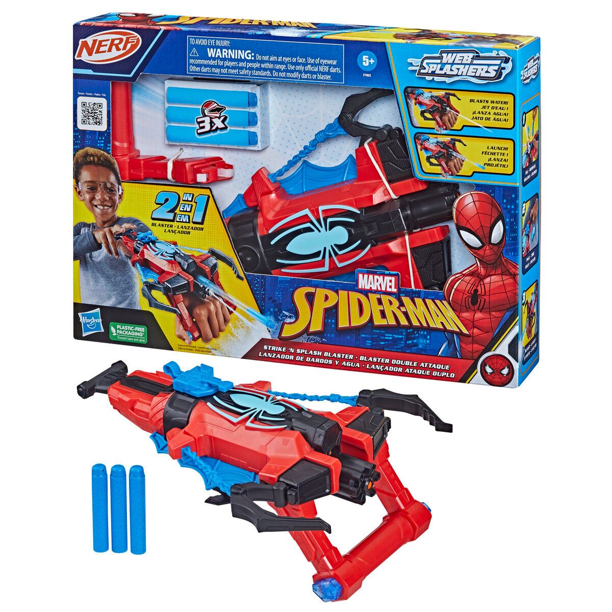 Nerf Spider-Man Lanzador de Dardos y Agua