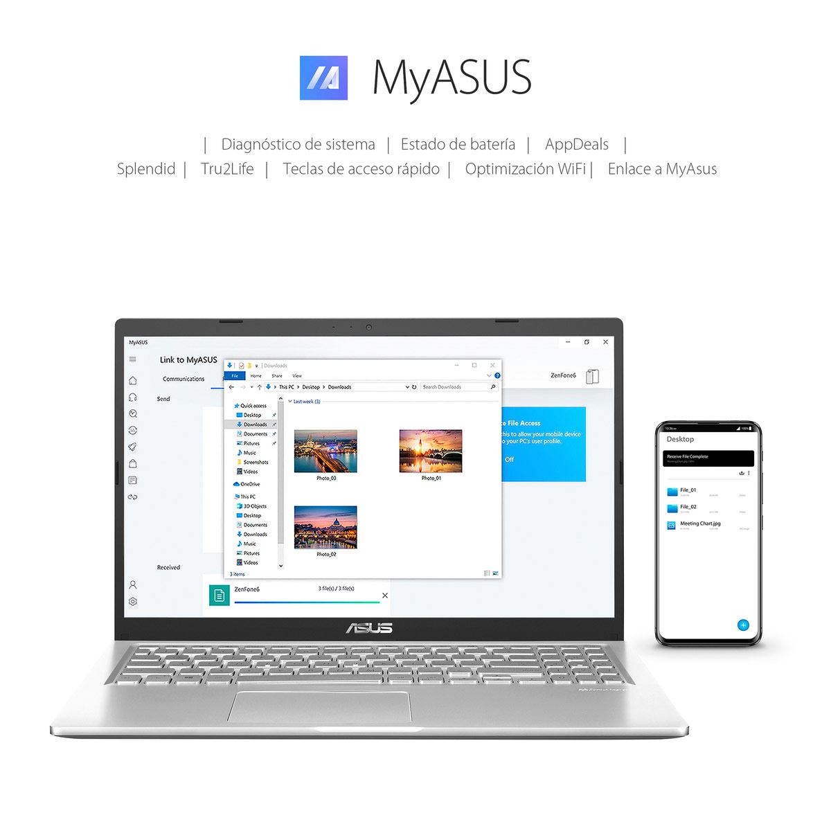 Laptop Asus Vivobook X515JA-BQ1515T Ci5 10th 12G 1TB+256SSD Plata