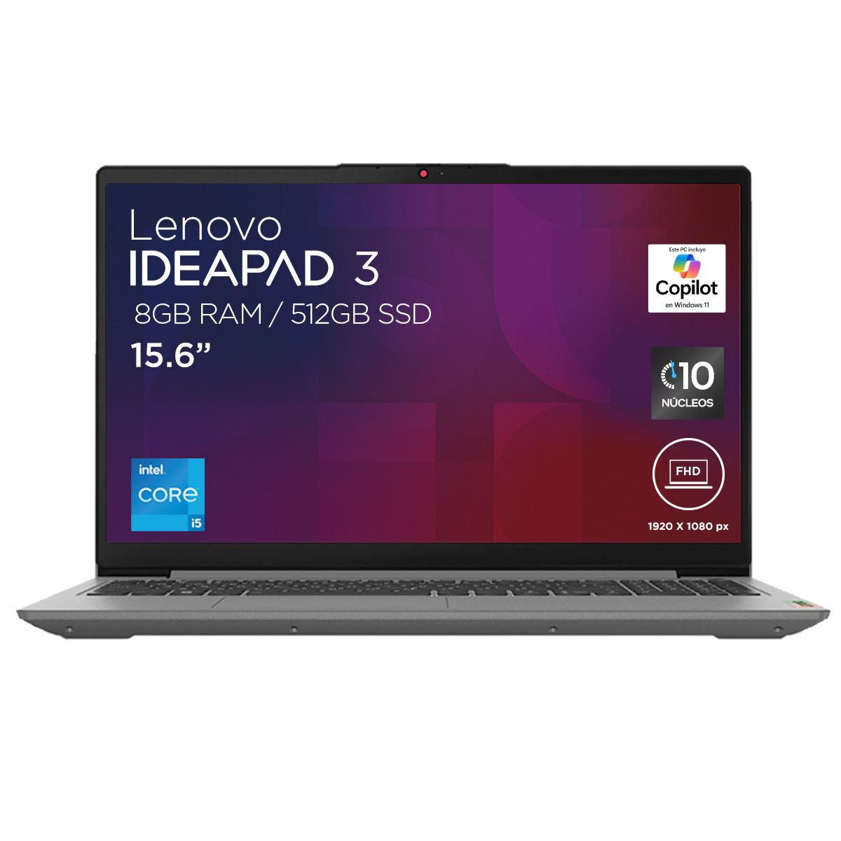 Laptop IdeaPad 3 15IAU7 15.6" Intel Core i5 12a, 8GB RAM 512GB SSD