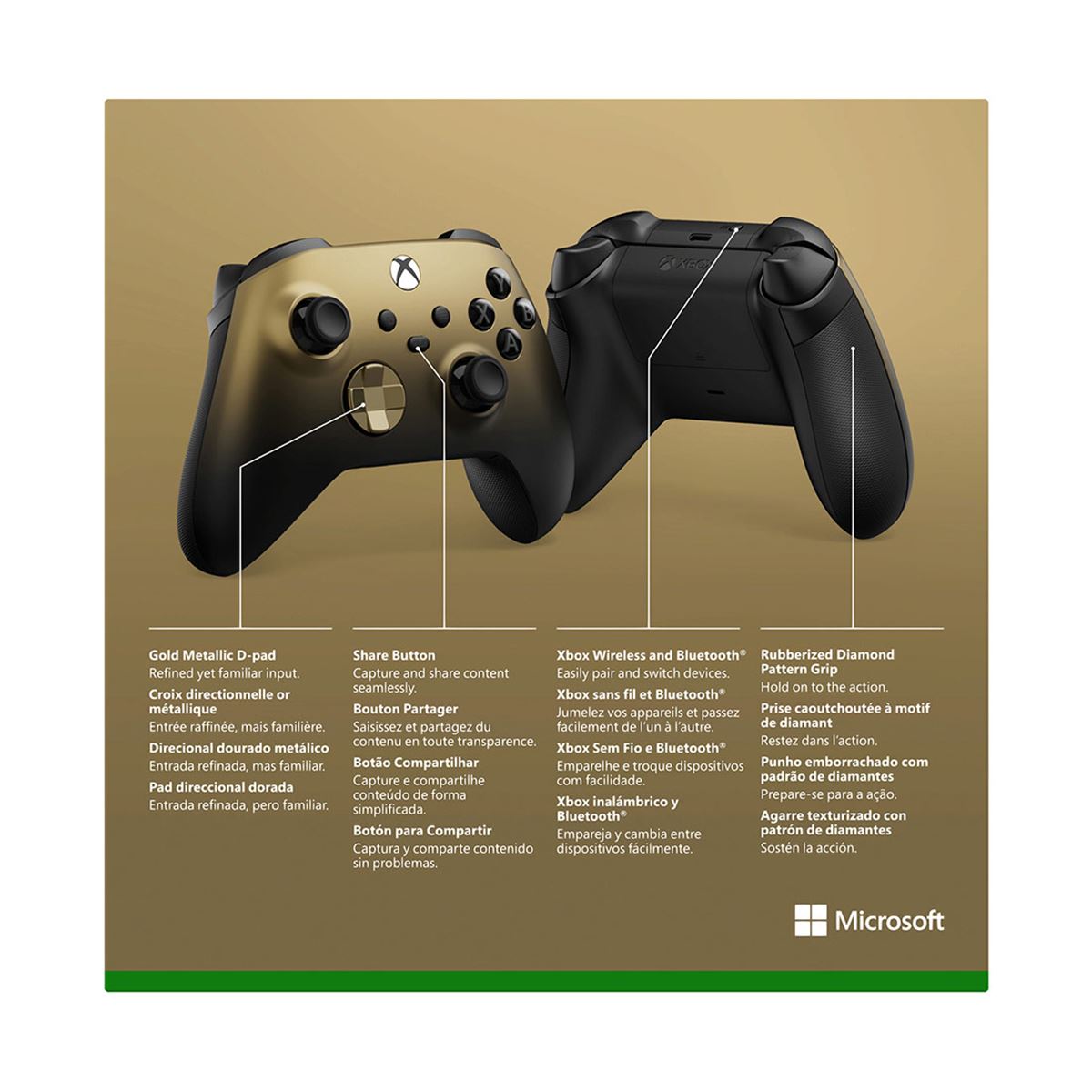 Control Xbox Inalámbrico Gold Shado
