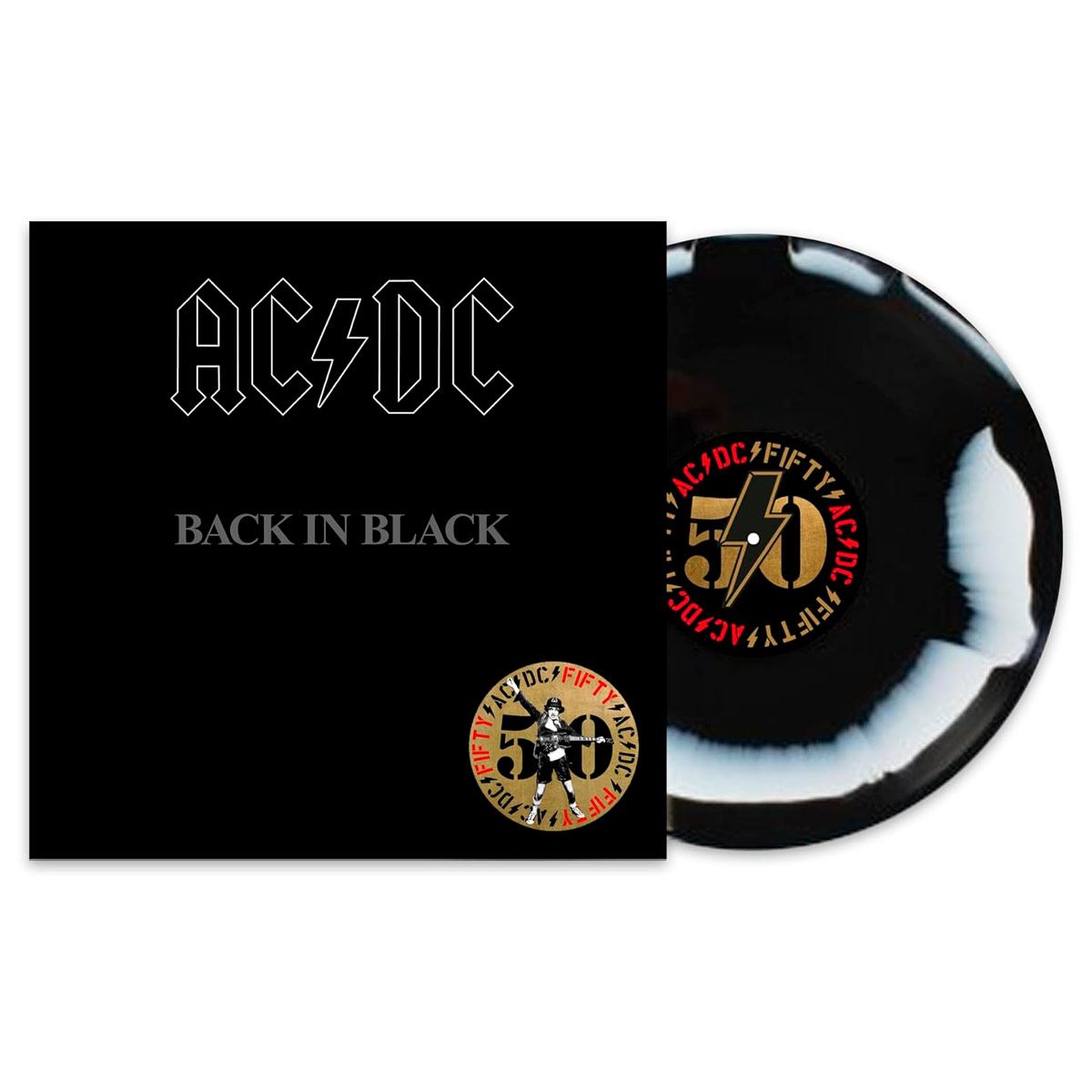 LP AC/DC - Back In Black 50 Anniversary (Black & White Marble)
