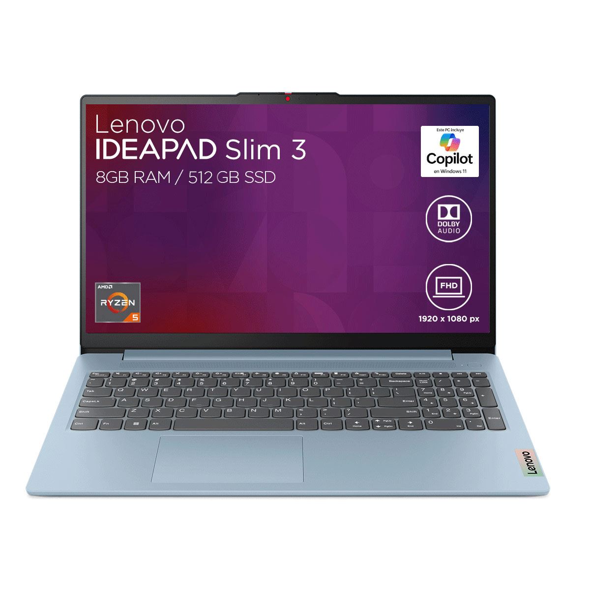 Laptop Lenovo Ideapad Slim 3 Ryzen 5 8GB RAM 512GB SSD + Mochila