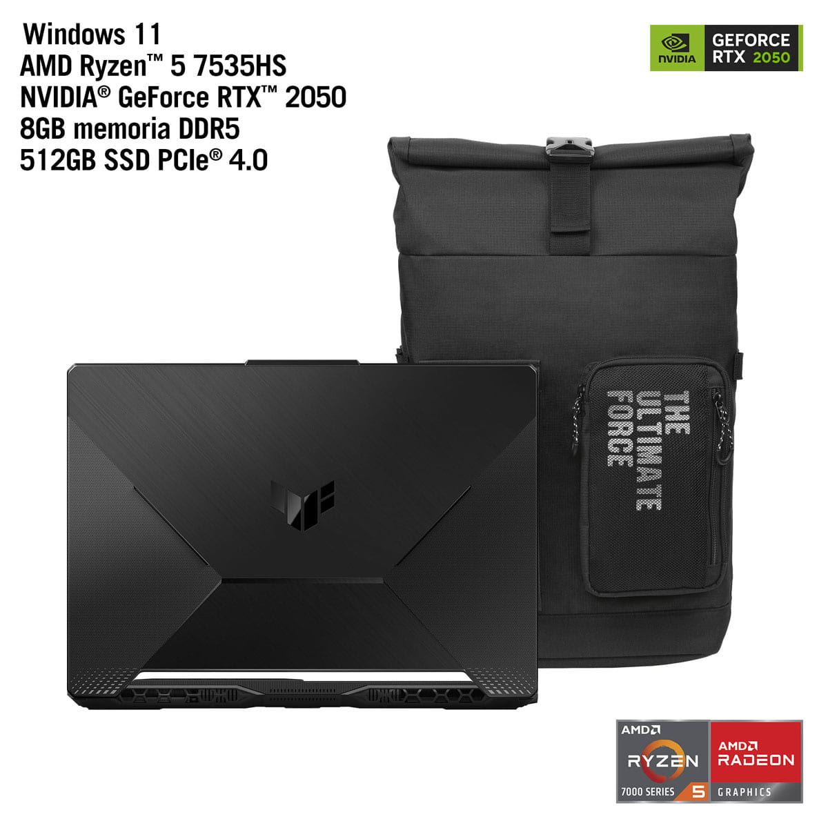 Laptop Asus Gamer Ryzen 5 8 RAM 512 GB NVIDIA RTX2050