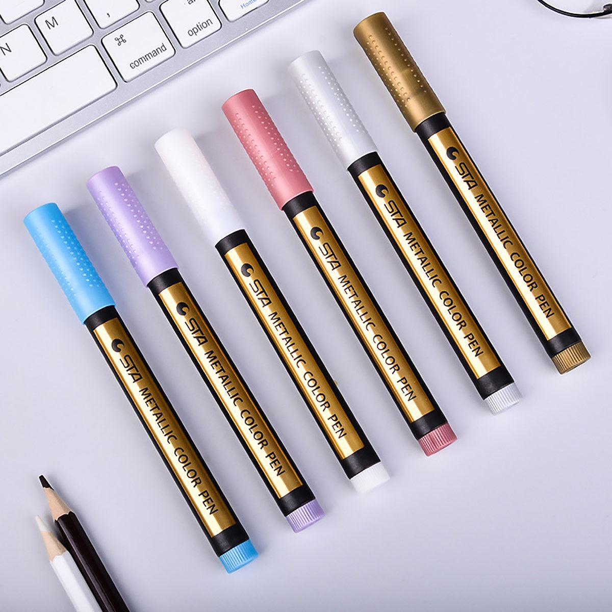 Estuche de 10 plumones colores meta