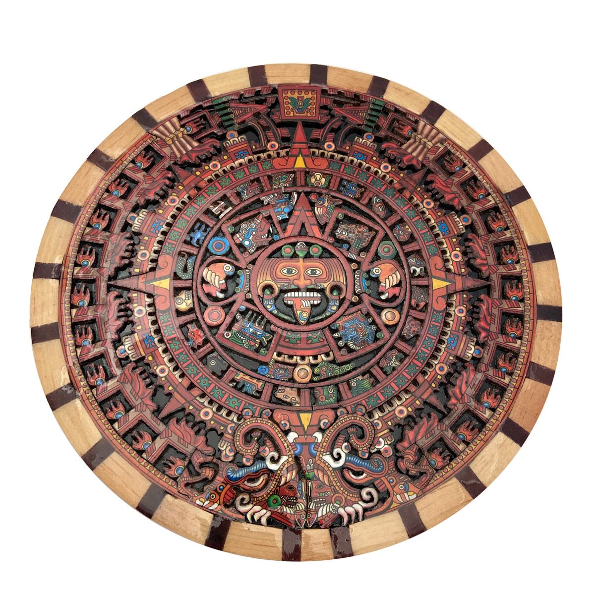 Calendario azteca de madera