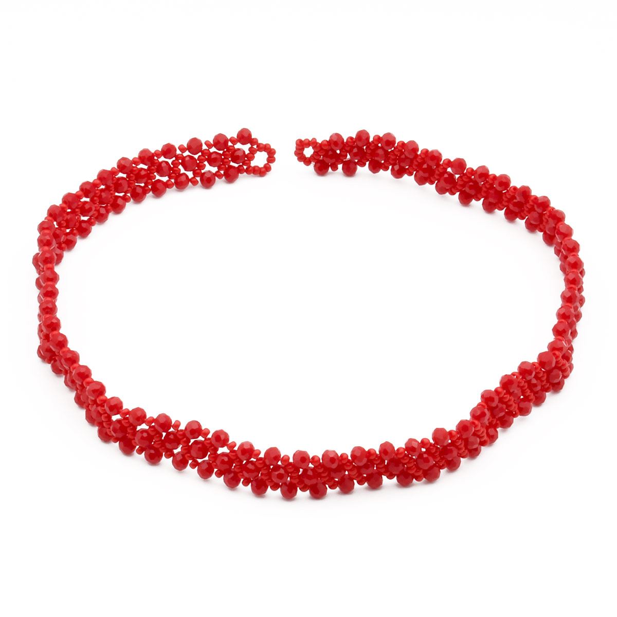 Gargantilla tejida chaquira roja