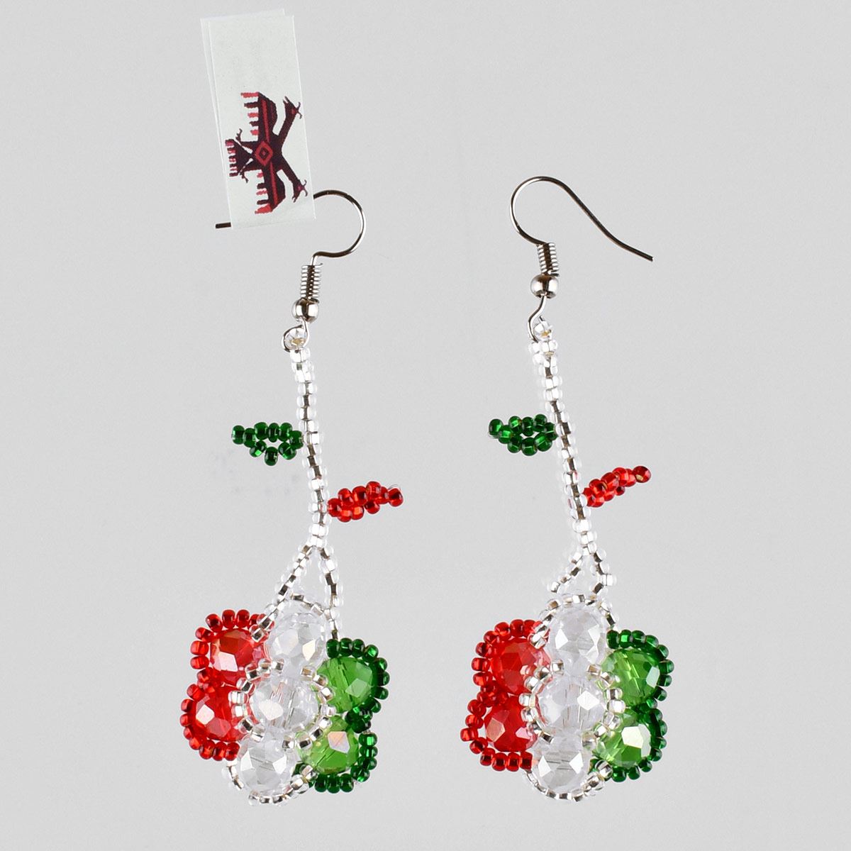 Aretes otomi tricolor mexicano n0003