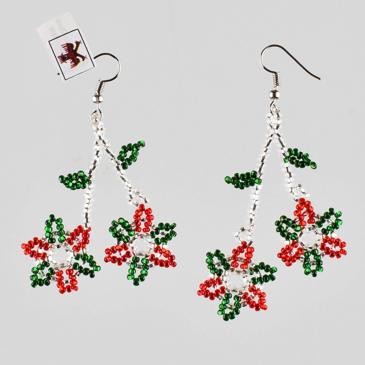 Aretes otomi tricolor mexicano n0006