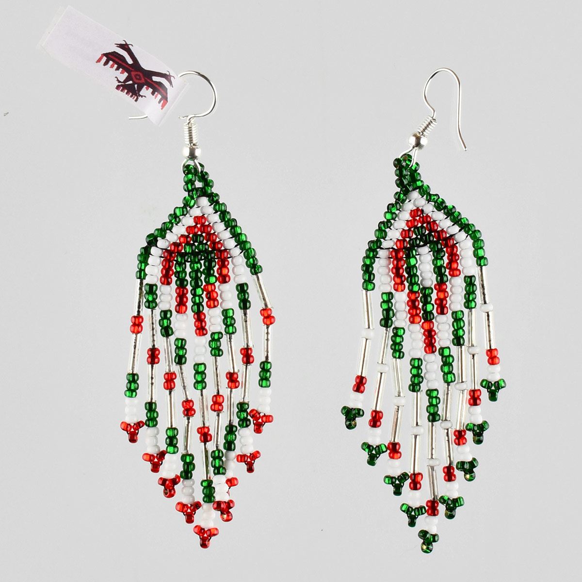 Aretes otomi tricolor mexicano n0007