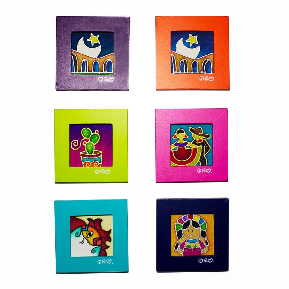 Imán de Madera C/Cera Pintada a Mano Var