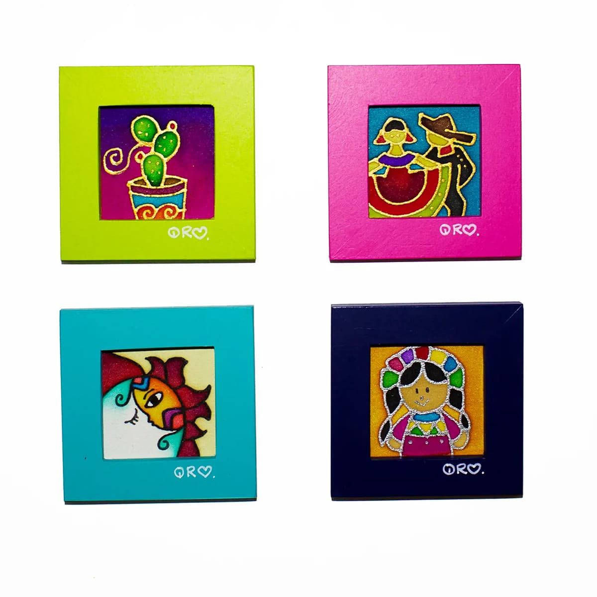 Imán de Madera C/Cera Pintada a Mano Var