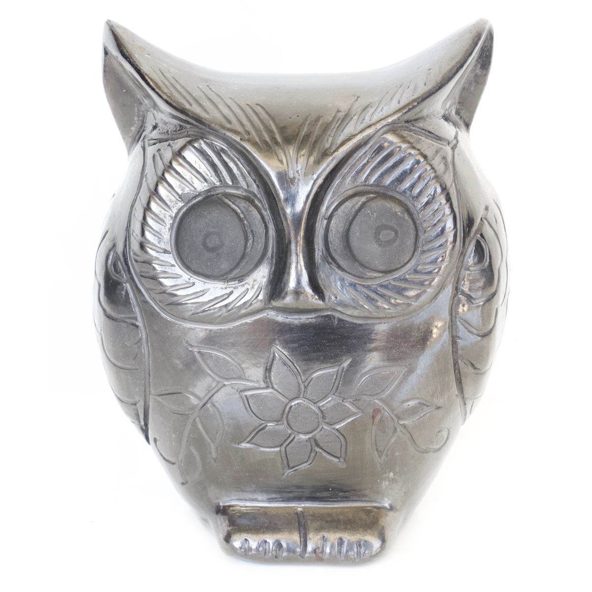 Búho med barro negro modelo-2 14x11