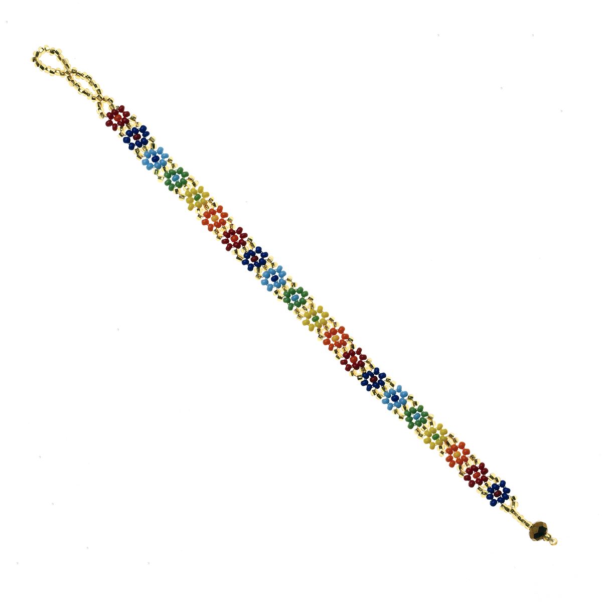 Pulsera Flor Chaquira Artesanal