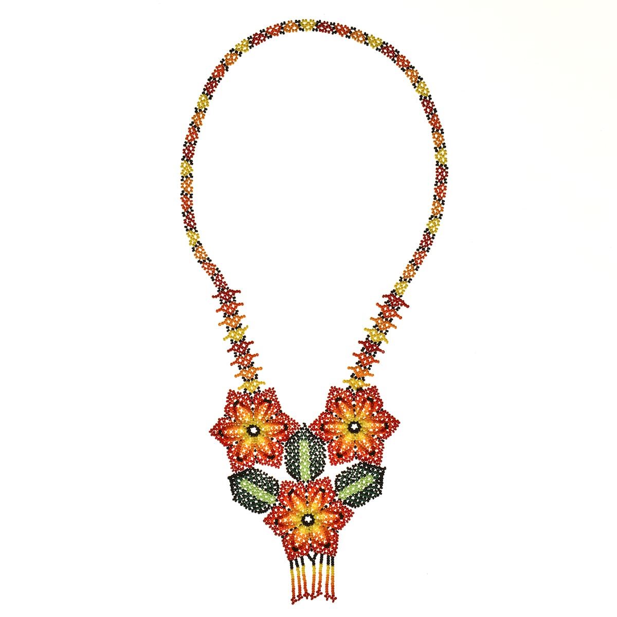 Collar Flor Chaquira Artesanal