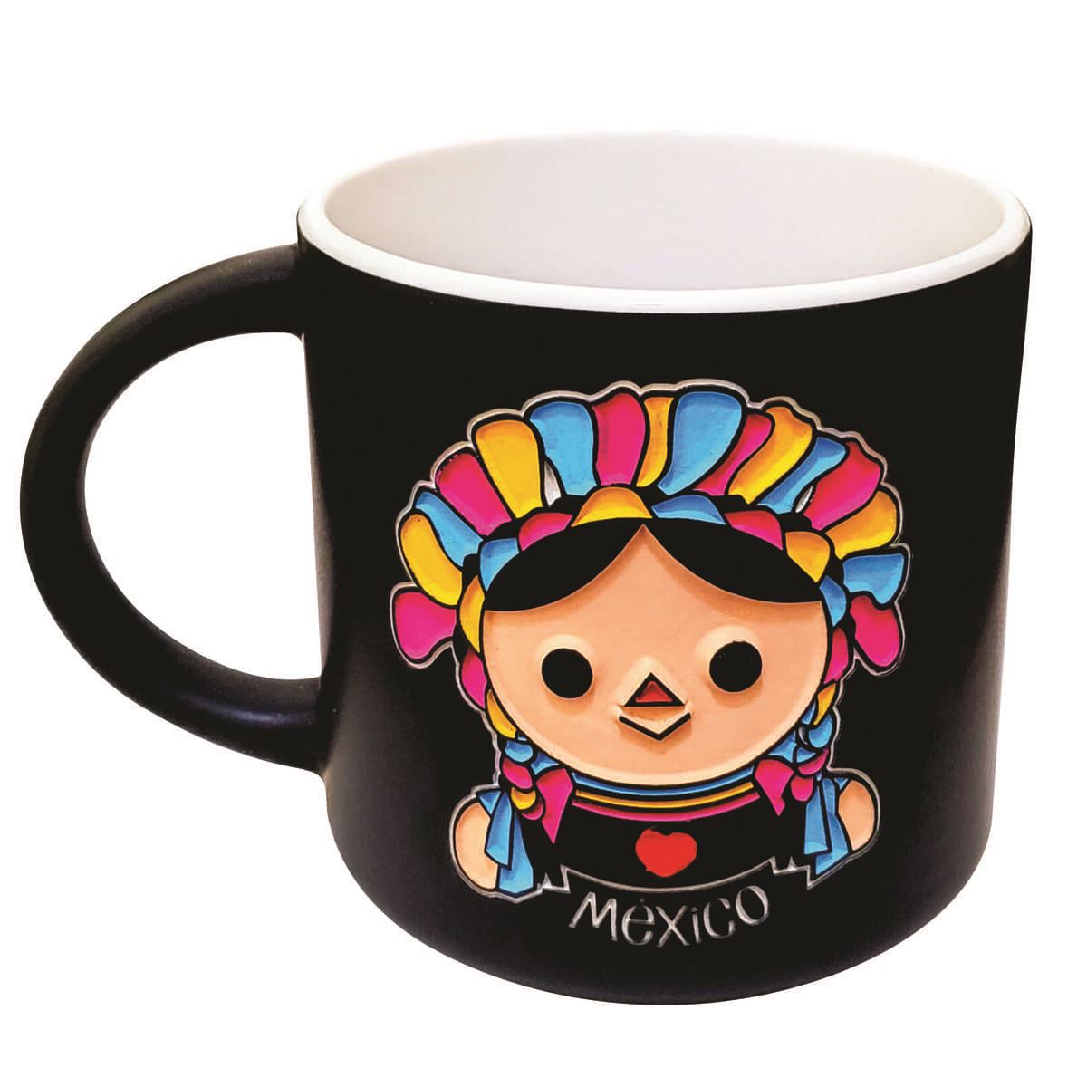 Taza Cerámica Ammy Diseño Artesanal Muñeca Otomí 16oz