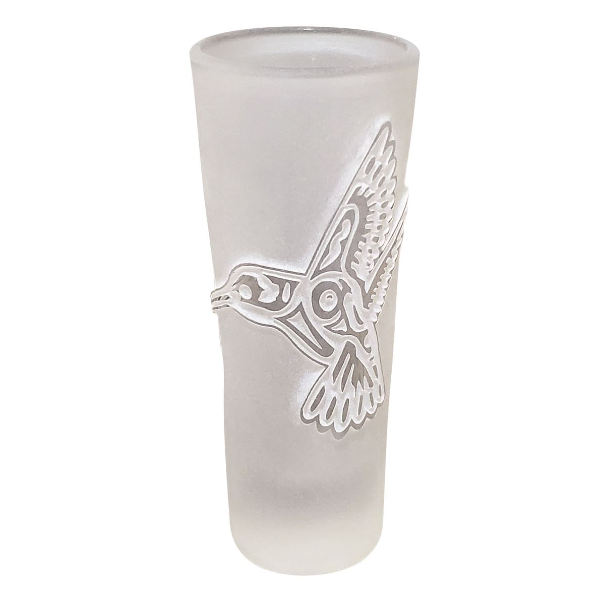 Vaso Tequilero Cristal Diseño Artesanal Grabado Colibrí 2oz