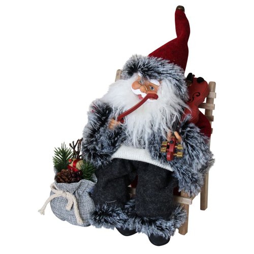 Santa Claus Sentado en Banca Tocando el Violín