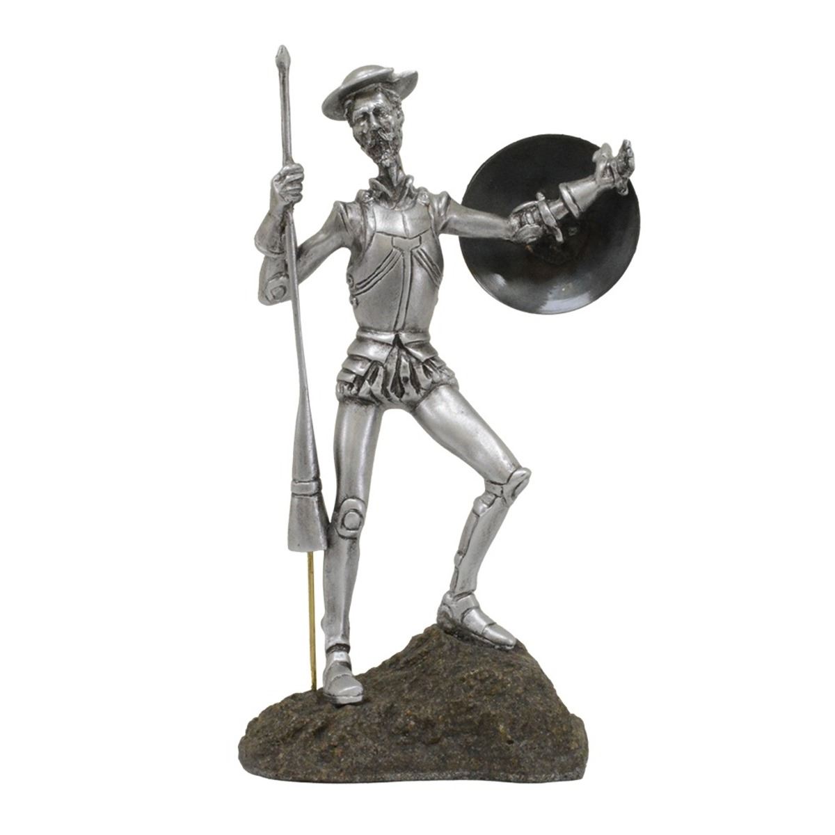 Figura Decorativa Torogoz Don Quijote Con Escudo y Lanza 25 cm
