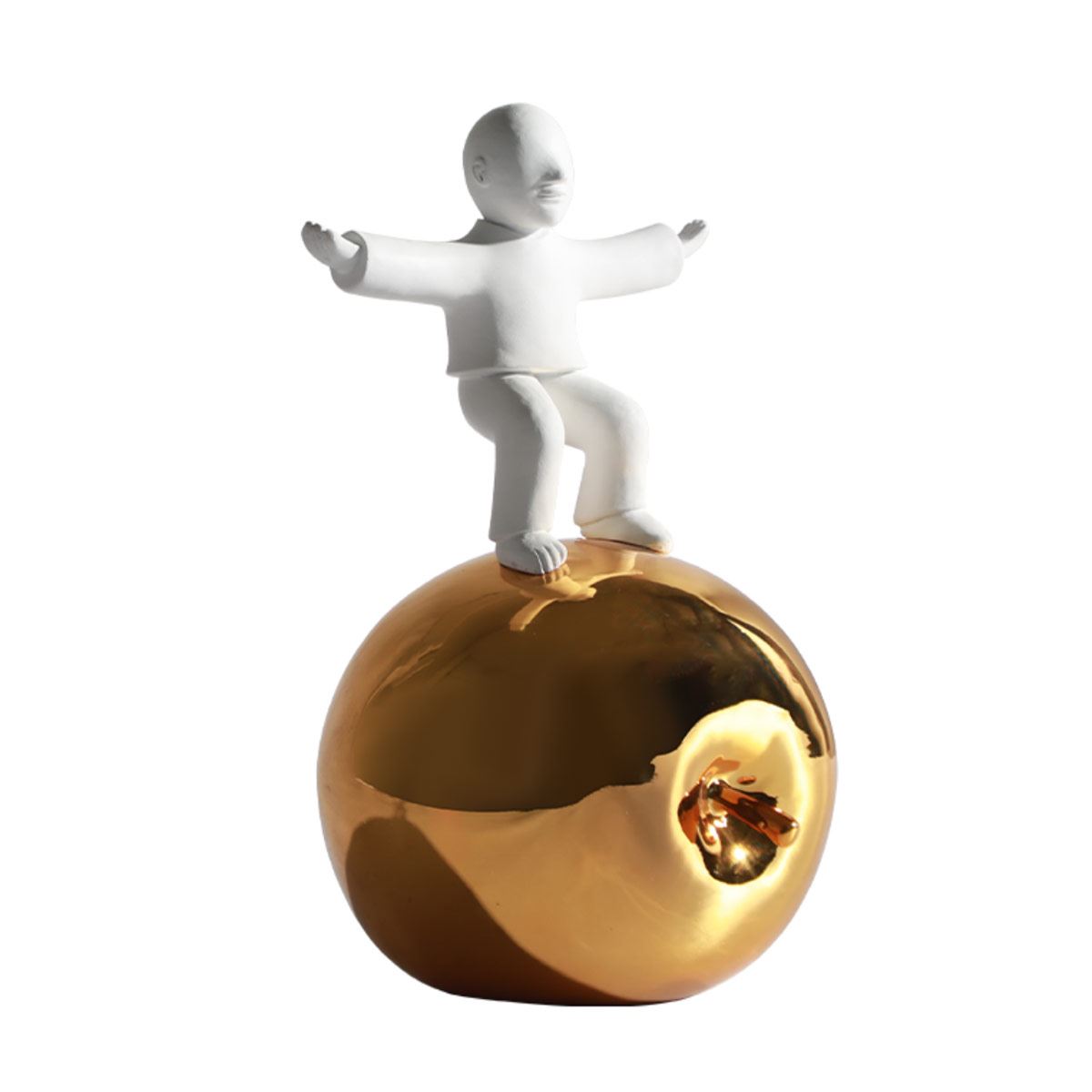 Figura Furnishing hombre blanco sobre manzana modelo H11146