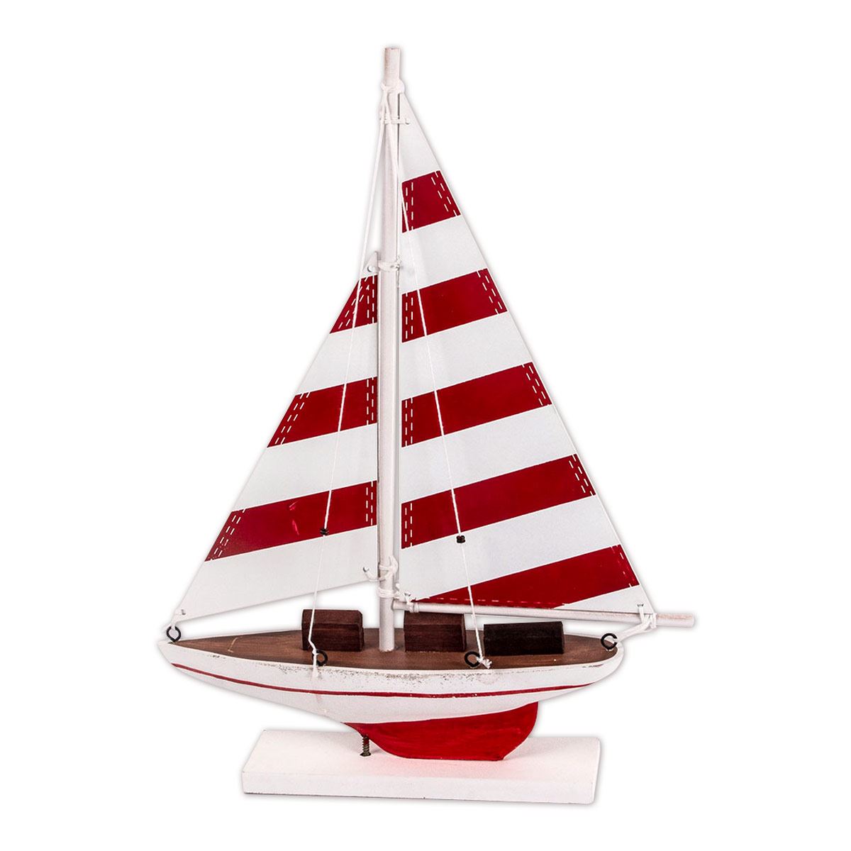 Velero de navegación decorativo rojo