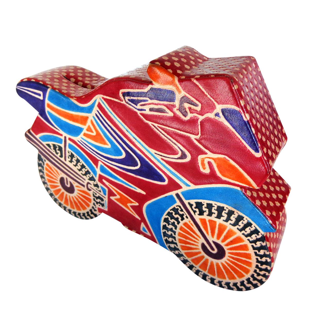 Alcancía MCR de cuero  moto