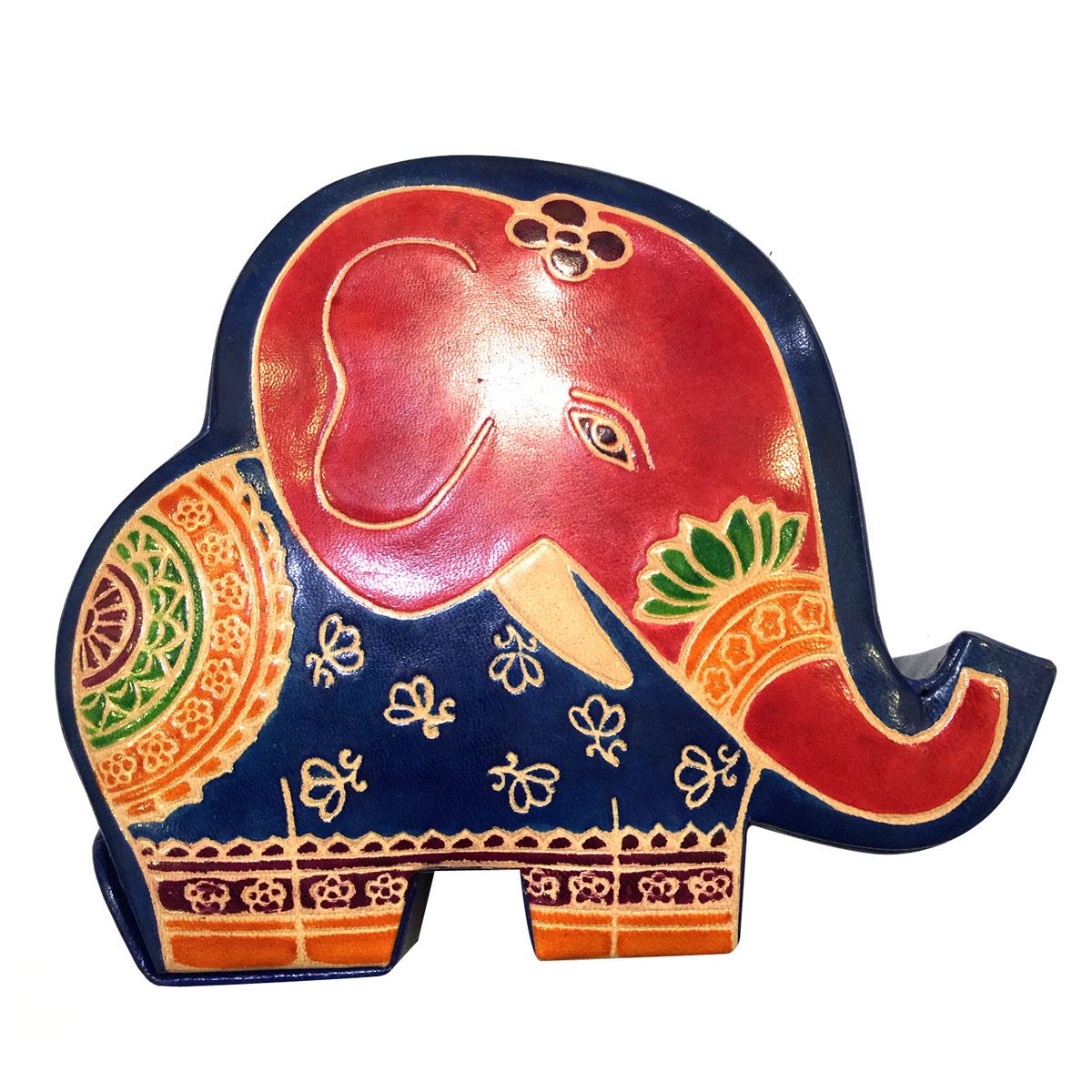 Alcancía De Cuero Elefante Mediano