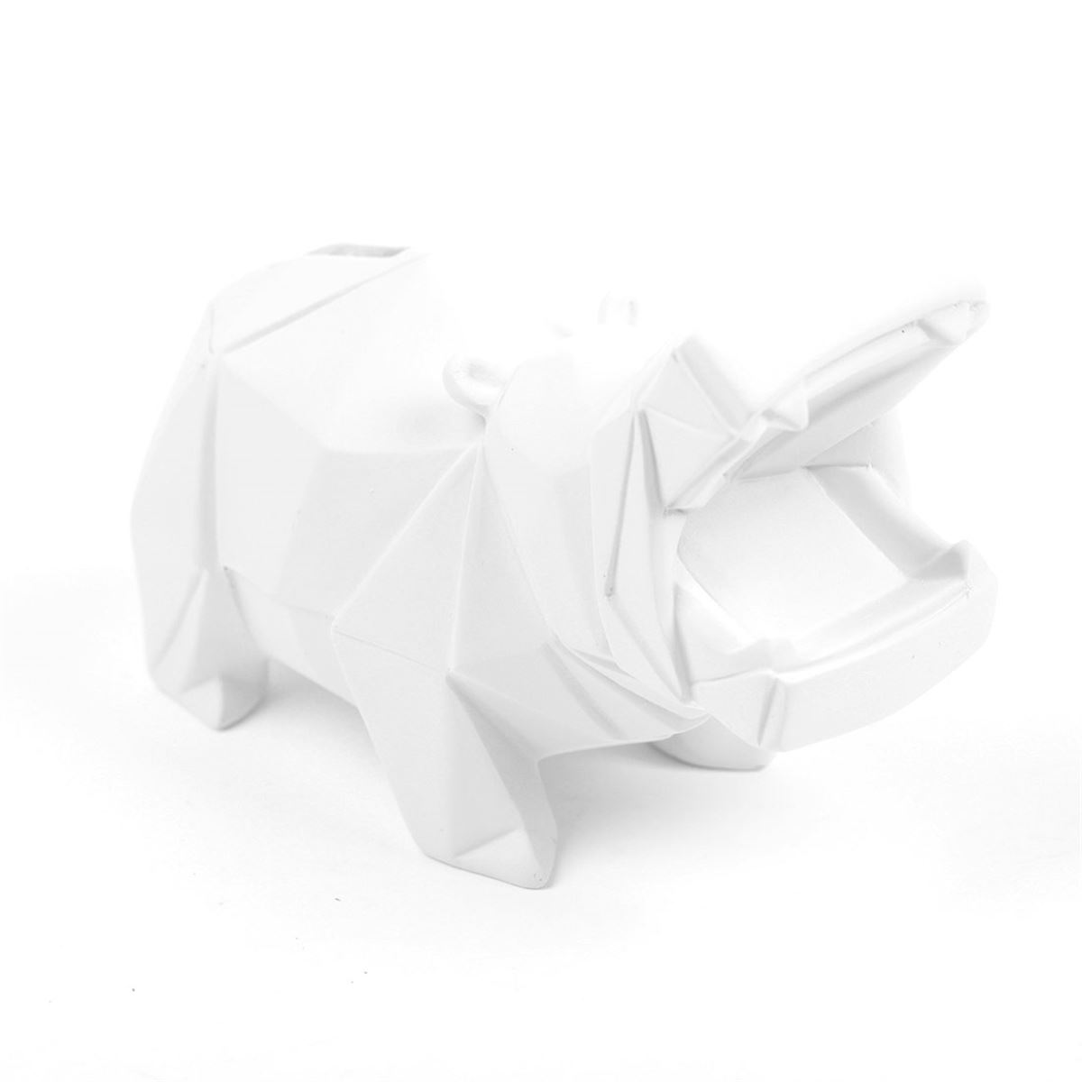 Figura Decorativa Resina Hipopótamo Blanco