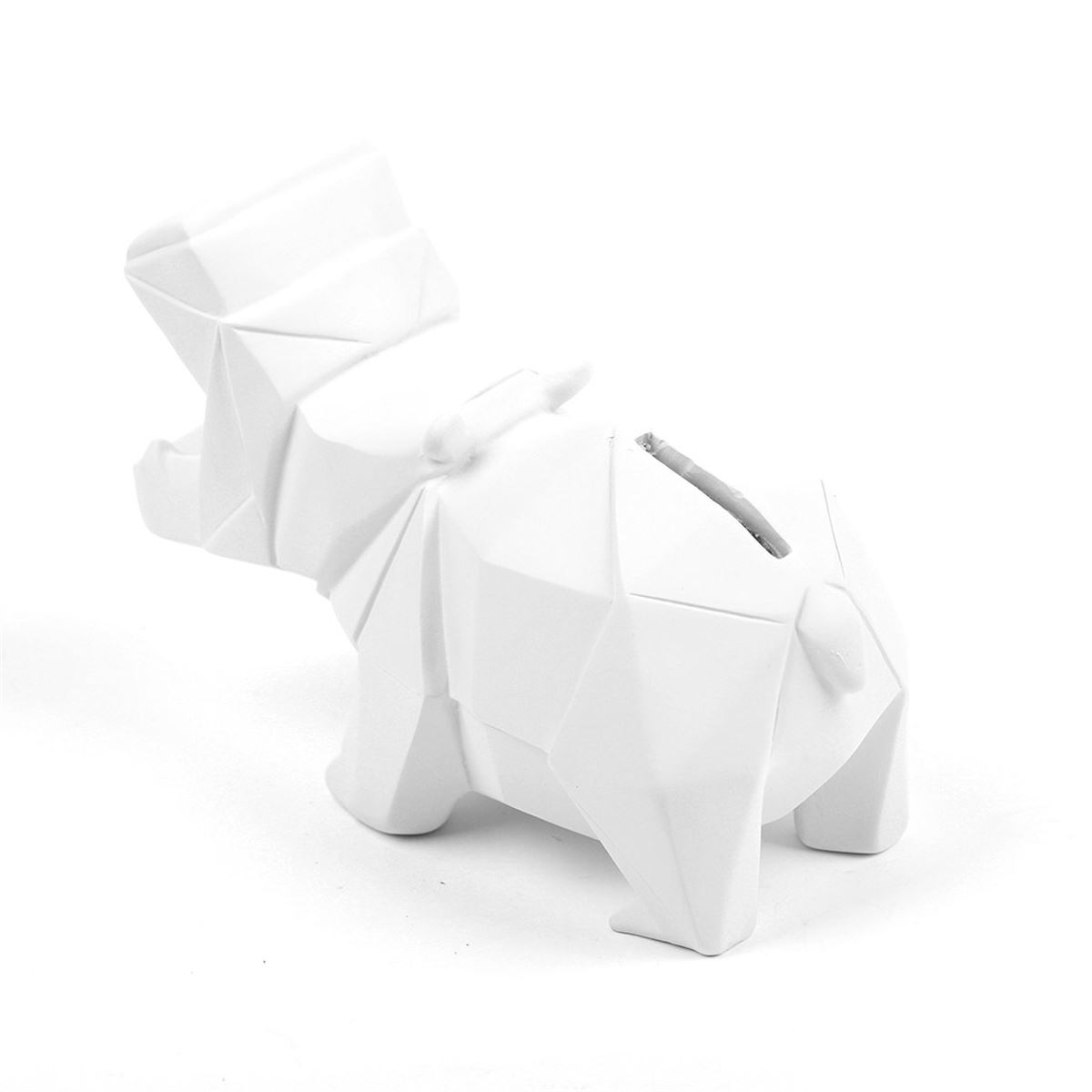 Figura Decorativa Resina Hipopótamo Blanco