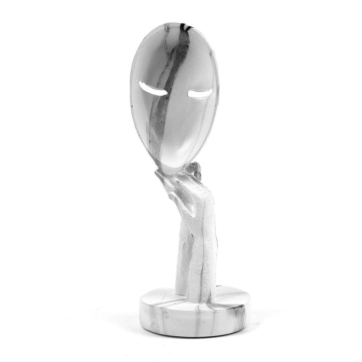 Figura Decorativa Resina Rostro Pensante Chico Blanco