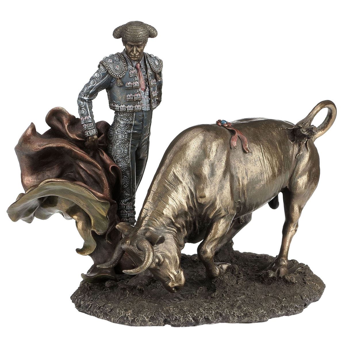 Figura Decorativa Torero Capoteando a Toro