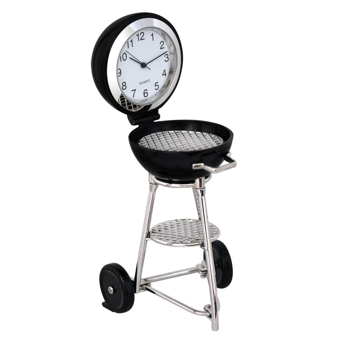 Reloj figura de parrilla negro