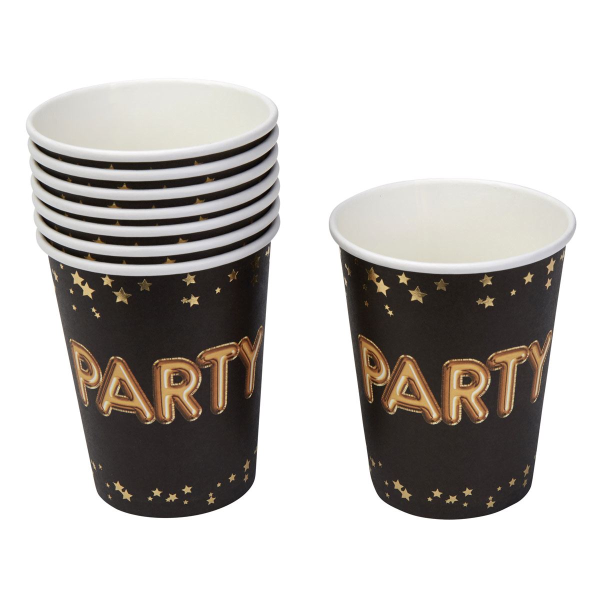 Vasos Party Glitz Y Glamour Negro Oro Neviti