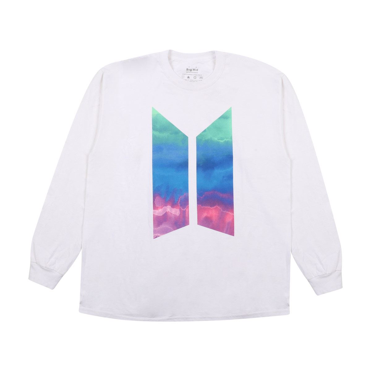 Camiseta blanca M/L Logotipo BTS 2019 Lavado de tinta / BTS Inkwash Logo L/S 2019 White T