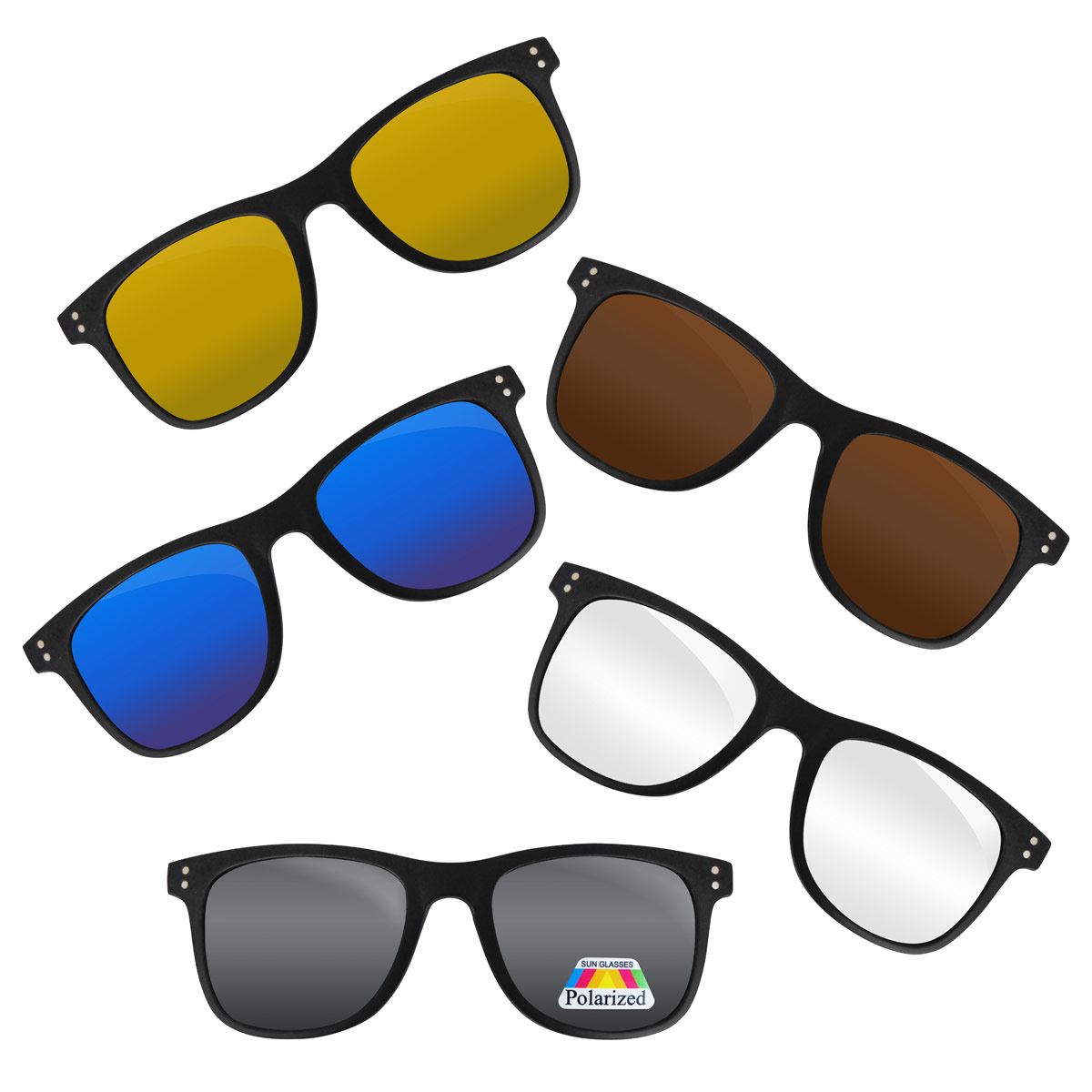 Armazón + 5 Clips Solares Dachuan Negro 2282 Unisex