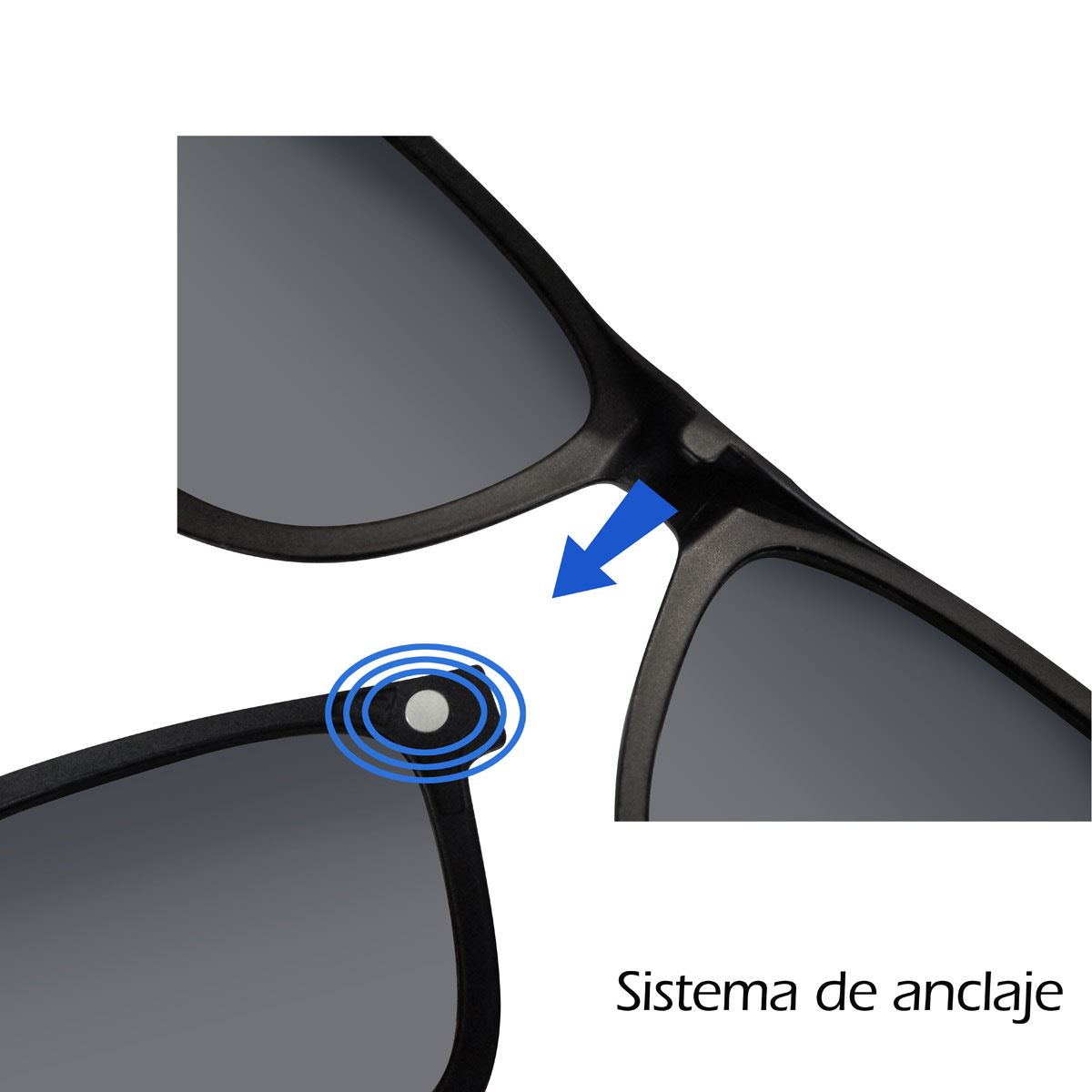 Armazón + 5 Clips Solares Dachuan Negro 2282 Unisex