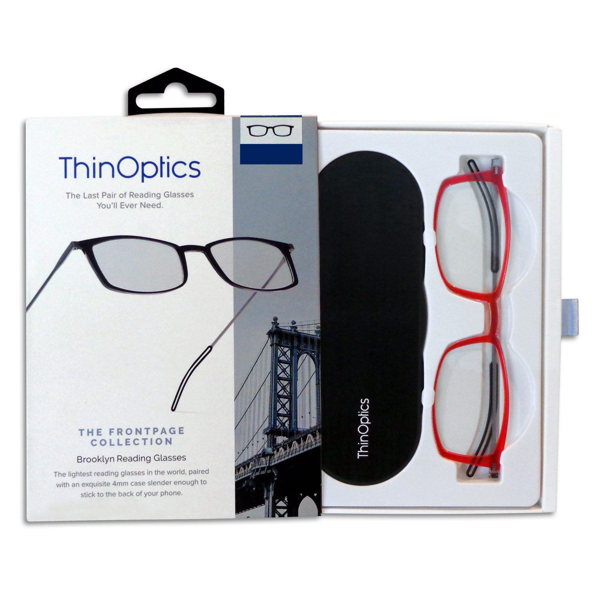 Lente de lectura brooklyn Thinoptics 1.5 rectangular rojo