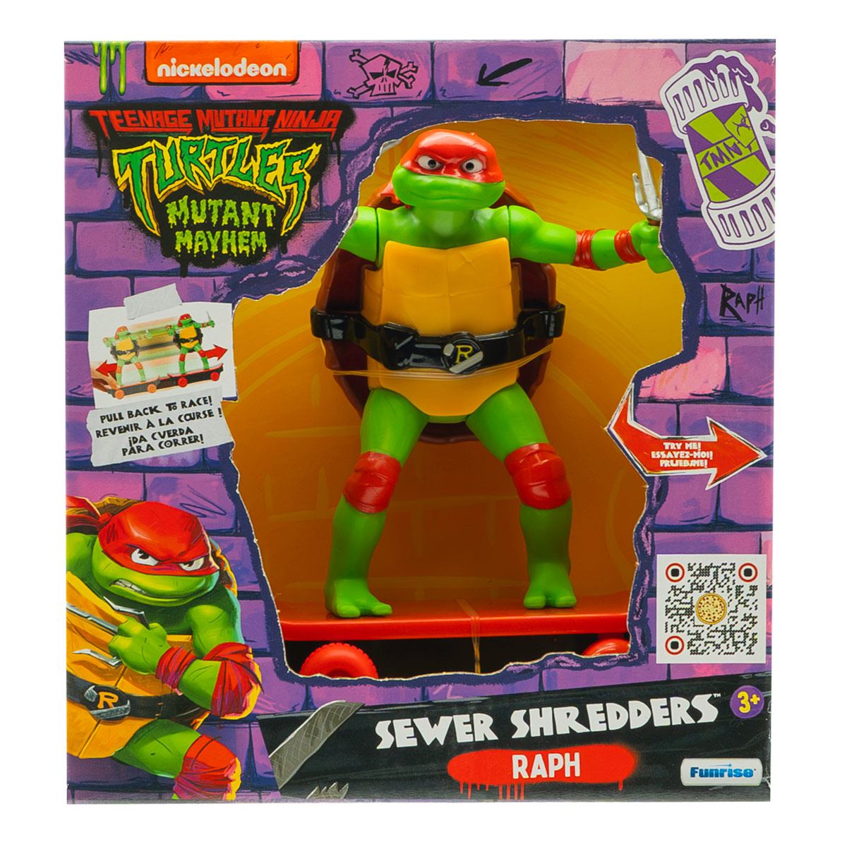 Figura Tortugas Ninjas Raph con Patineta
