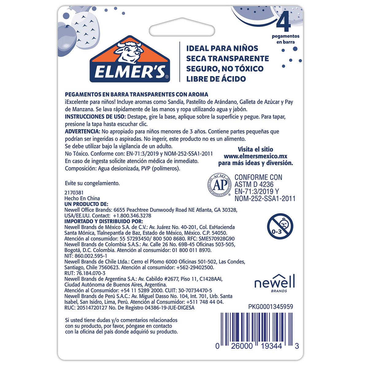 Elmers scented pegamentos en barra
