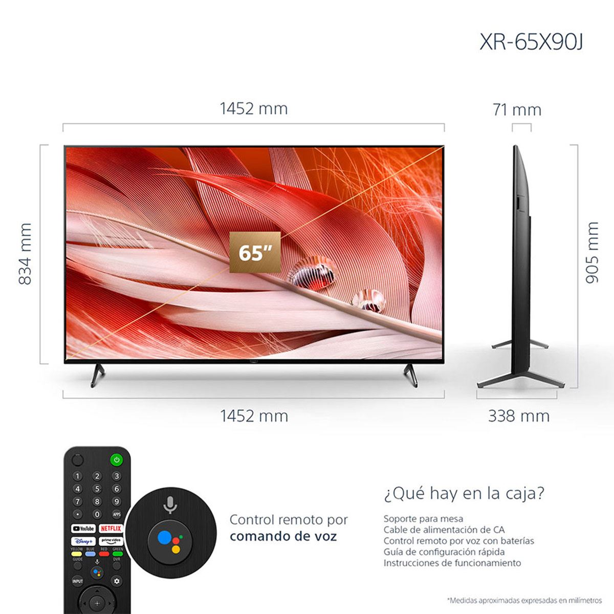 Instrucciones para el televisor SONY XR65X90L de 65 pulgadas 4K Ultra HD