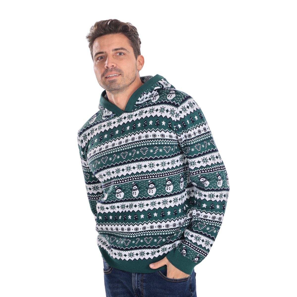 Suéter Con Gorro De Navidad Jeanious Verde G