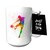 Taza de cerámica con diseño de jugador de fútbol multicolor