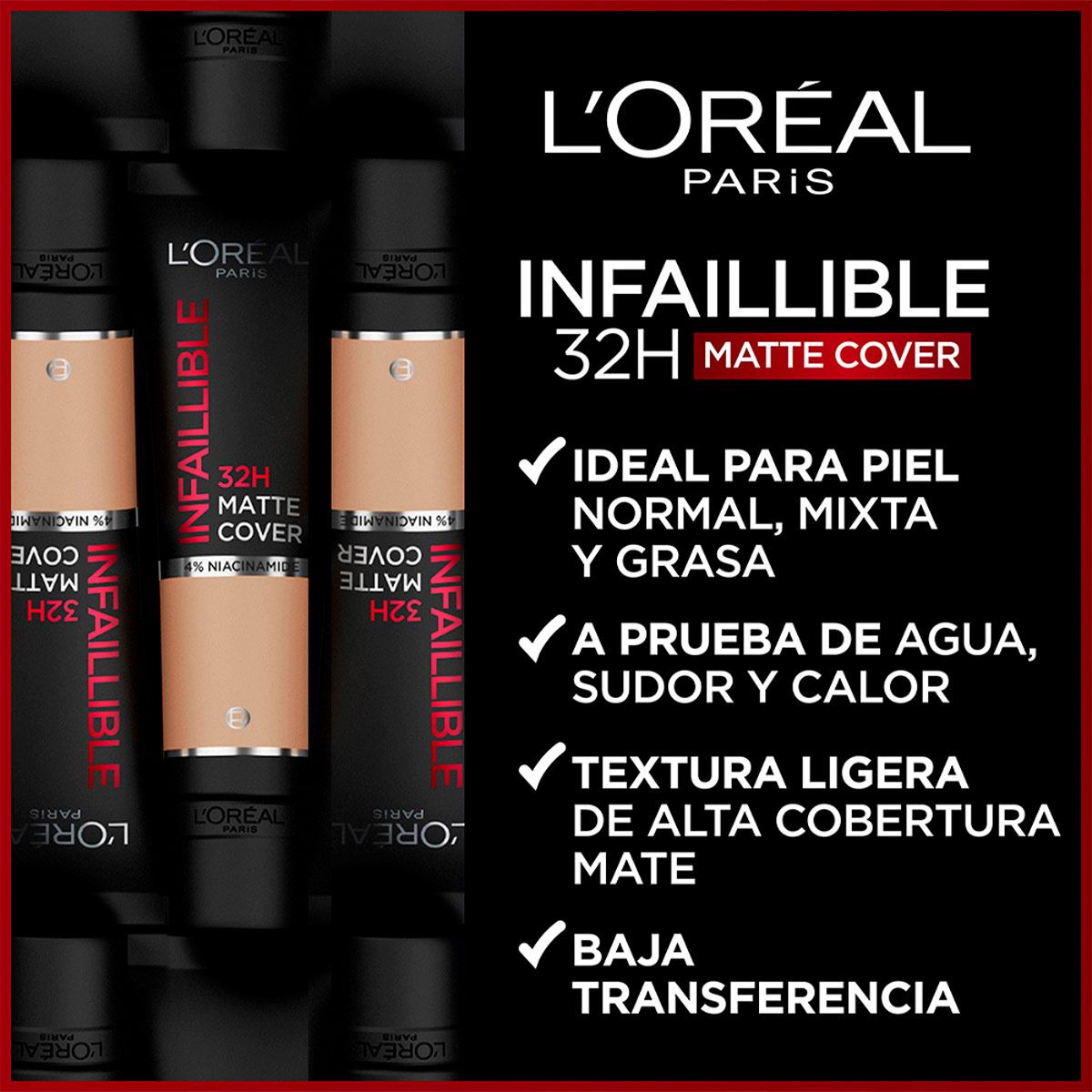 Base de Maquillaje Infallible Matte Cover 145 Beige