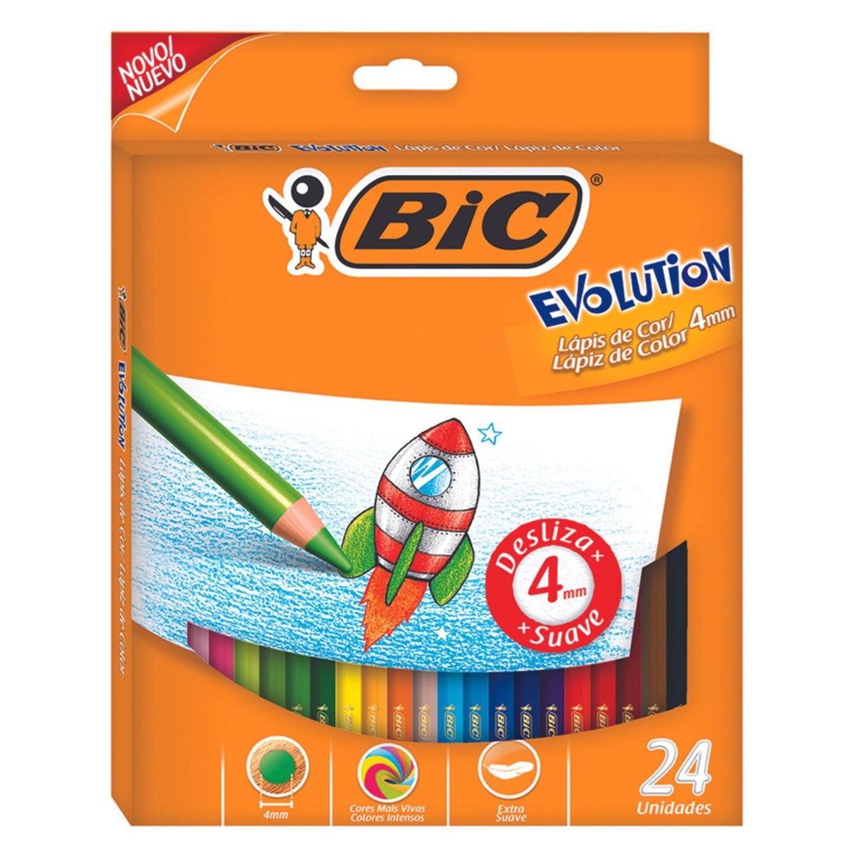 Lápices De Colores Evolution 24 Piezas Bic